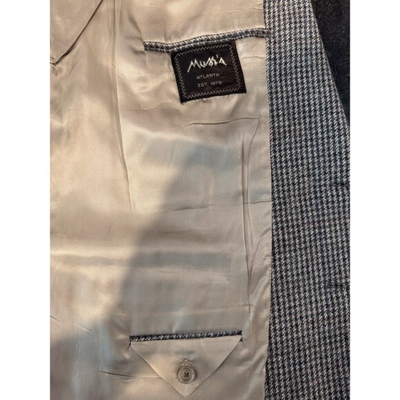 VINTAGE Burberrys Blazer Gray Muses Atlanta Tweed Sport Coat Suit Jacket USA 44L - Picture 3 of 14